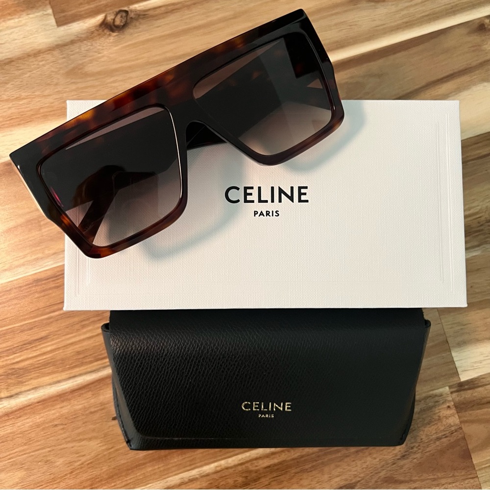 Celine 60mm flattop sunglasses (Dark Havana/ Gradient Brown)